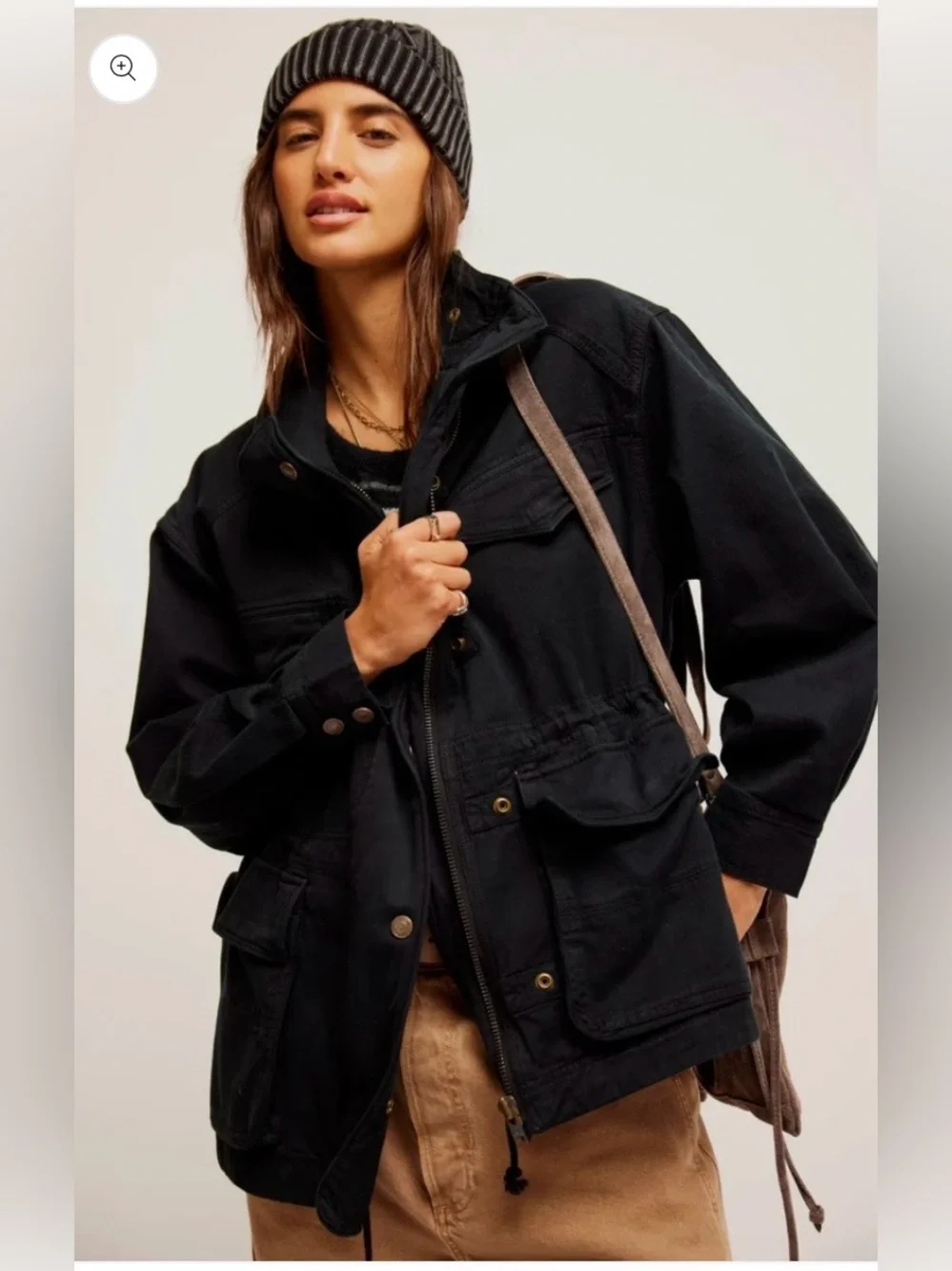 🆕 FREE PEOPLE WE ARE THE FREE ARYA UTILITY JACKET - BLACK